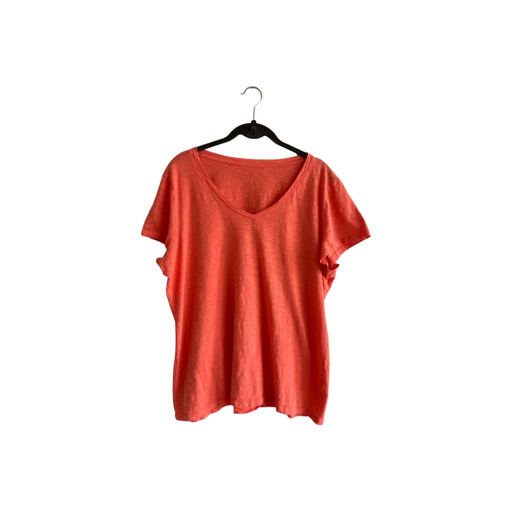 Tommy Hilfiger Short Sleeve V-Neck T-Shirt-Orange-Size 2XL